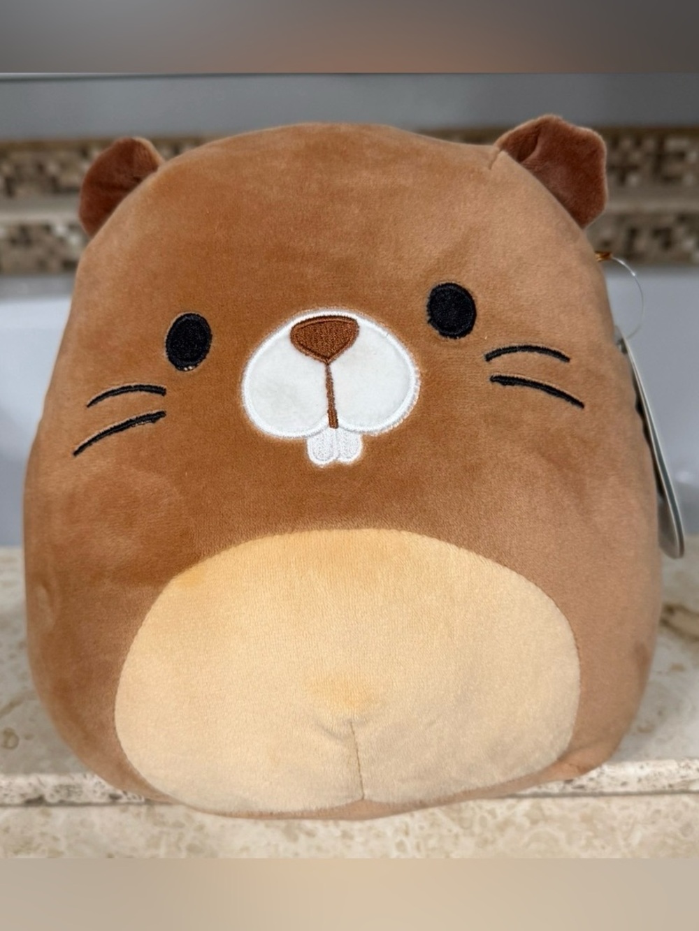 Original SQUISHMALLOWS Chip The Beaver 8” Brown PLUSH 2019/Retired-Rare-HTF